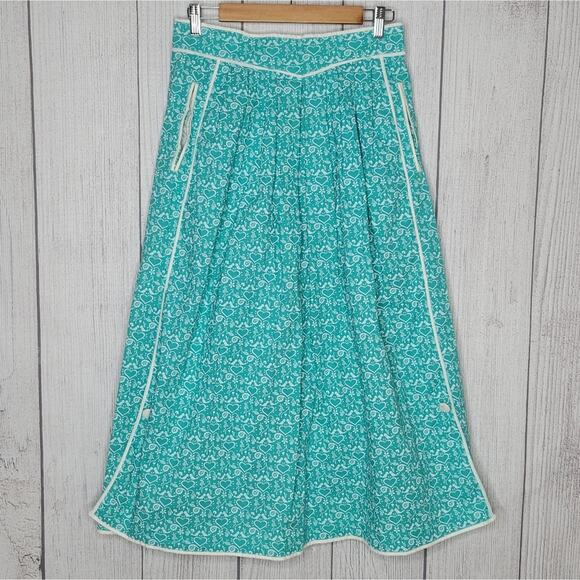Vintage Dresses & Skirts - Vintage Austrian Kissing Love Bird Heart Floral Print Skirt with Pockets